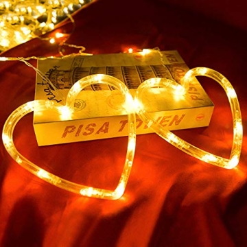 LOLStar Valentine's Day Heart-Shaped LED Curtain Lights for Decor