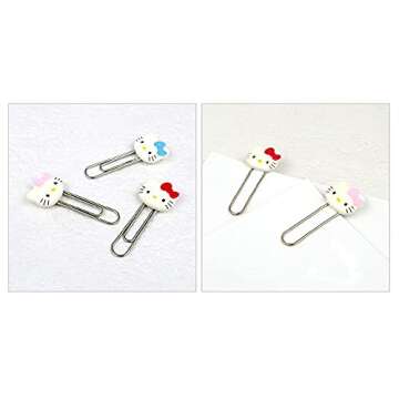 [5-in-1] Hello Kitty Cute 5pcs Paper Clip Set w/Cute Pink Hello Kitty Face Carrying Case