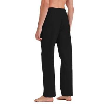 Idtswch 36 Inseam Mens Tall Sweatpants Open Bottom Joggers Casual Loose Fit Athletic Yoga Pants with Pockets Black