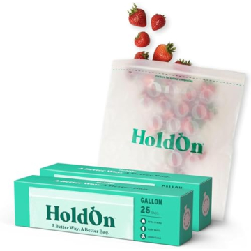 Compostable Zipseal Gallon Bags - 50 Pack BPA-Free