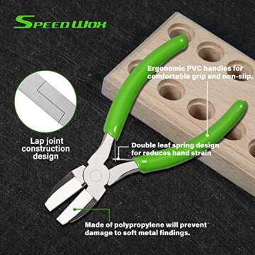 SPEEDWOX Double Nylon Jaw Pliers 5 Inches with Extra Nylon Jaws Wire Straightener Pliers with Double...