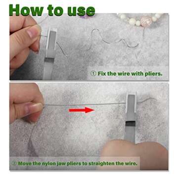 SPEEDWOX Double Nylon Jaw Pliers 5 Inches with Extra Nylon Jaws Wire Straightener Pliers with Double Leaf Spring Jewelry Making Tool for Beading twisting Shaping Wire