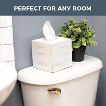 Rustic Farmhouse Tissue Box Cover by Crutello - Stylish & Durable