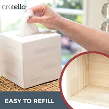 Rustic Farmhouse Tissue Box Cover by Crutello - Stylish & Durable