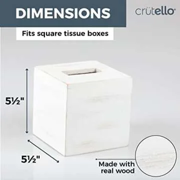 Rustic Farmhouse Tissue Box Cover by Crutello - Stylish & Durable
