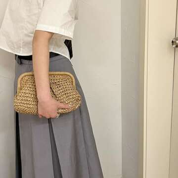 Kseymeir Straw Clutch Purse - Summer Shoulder Beach Tote