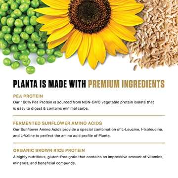 Ambrosia Planta - Premium Organic Plant-Based Protein | Vegan & Keto Friendly | Gourmet Flavors with No Bloating or Stomach Upset | Gluten & Soy Free | No Added Sugar | 25 Servings | Banana Maple