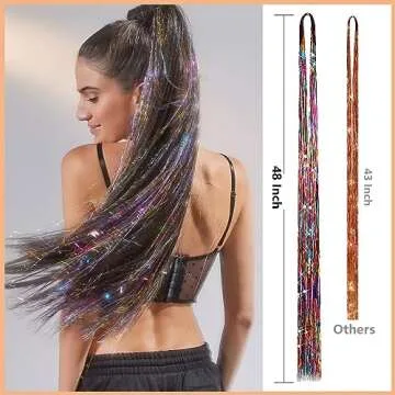 Stunning Hair Tinsel Kit - 12 Colors, 3600 Strands Included