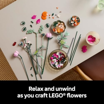 LEGO Botanicals Pretty Pink Flower Bouquet DIY Home Decor