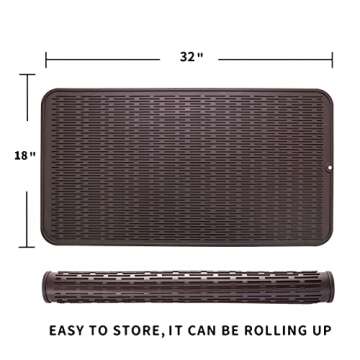 MicoYang Silicone Dish Drying Mat for Multiple Usage,Easy clean,Eco-friendly,Heat-resistant Silicone...