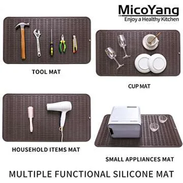 MicoYang Silicone Dish Drying Mat - Eco-friendly, Heat-resistant