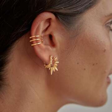 MYEARS Gold Huggie Hoop Earrings - Trendy Everyday Jewelry