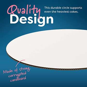 White Cake Boards Round | 48 Pack – 8 Inch | Cardboard Cake Rounds Circles | Disposable Cake Platter Board Base Tray | Cake Decorating Supplies | Cake Plate Accessories