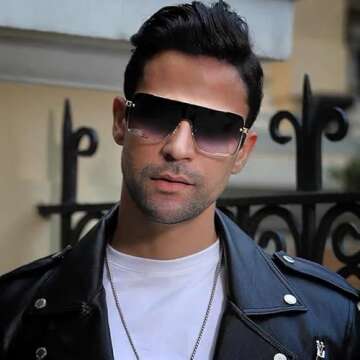 FEISEDY Siamese Flat Top Square Sunglasses One Piece Semi-Rimless Metal Frame Women Men Stylish B9009