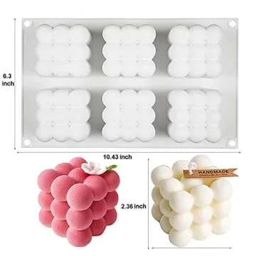 Konrisa 6-Cavity Bubble Candle Molds for Baking & Crafts