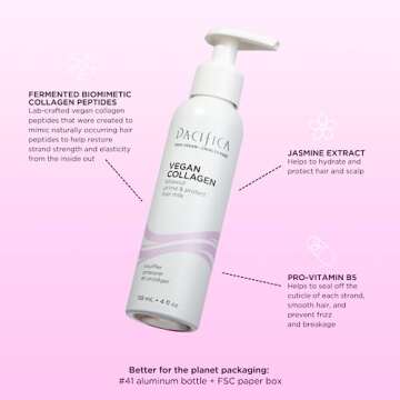 Pacifica Heat Protection Spray for Hair - Vegan Collagen Blowout Prime & Thermal Protection Hair Mil...