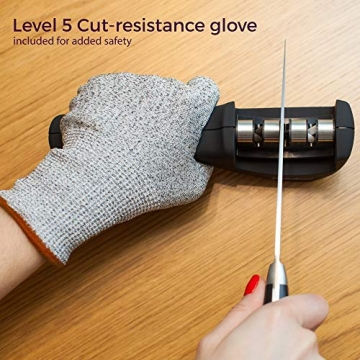 4-in-1 Knife Sharpener and Cut-Resistant Glove Set