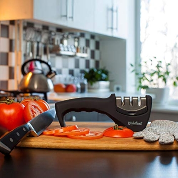 4-in-1 Knife Sharpener and Cut-Resistant Glove Set