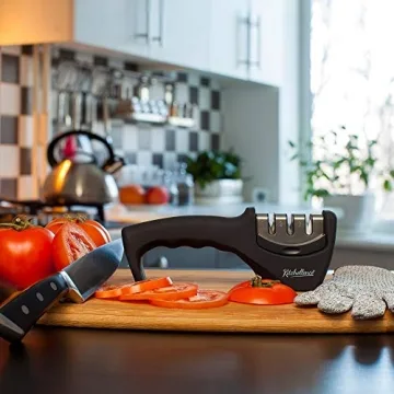 4-in-1 Knife Sharpener and Cut-Resistant Glove Set