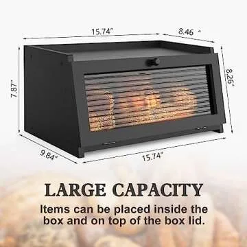 LOHASOK Stylish Wooden Bread Box for Kitchen Countertops