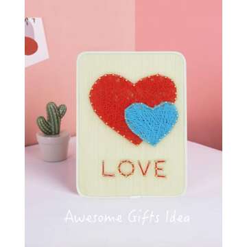 BAZIMA DIY String Art Kit for Beginner, DIY Cordate Craft Kit,Unique Gift,Craft Kit for Holidays