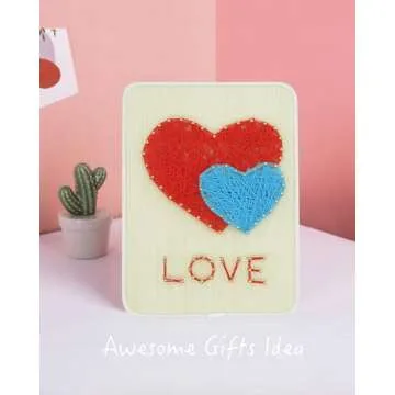 BAZIMA DIY String Art Kit for Beginner, DIY Cordate Craft Kit,Unique Gift,Craft Kit for Holidays