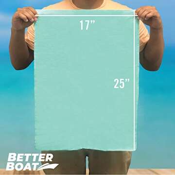 Super Absorbent Towels, Synthetic Chamois Cloth for Car and Boat Drying, Smooth Cooling Towel, Marine Grade Cleaning Supplies, PVA Shammy Dry Towel 1 Pack