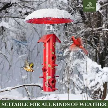 Kingsyard Red Plastic Weather Dome for Bird Feeders