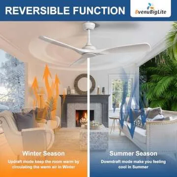 BvenuBigLite 52 Inch Ceiling Fan No Light - Modern Design