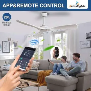 BvenuBigLite 52 Inch Ceiling Fan No Light - Modern Design