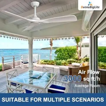 BvenuBigLite 52 Inch Ceiling Fan No Light - Modern Design