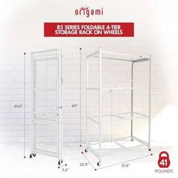 Origami 4-Tier Folding Storage Shelves for Home & Office