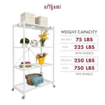 Origami 4-Tier Folding Storage Shelves for Home & Office