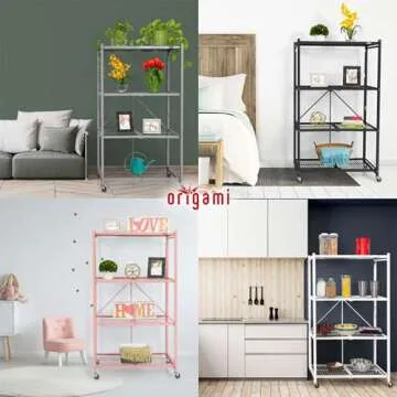 Origami 4-Tier Folding Storage Shelves for Home & Office