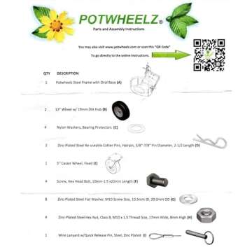 Potwheelz 004011 25.5 X 28.5 X 55.5 Green Standard Potwheelz Garden Dolly