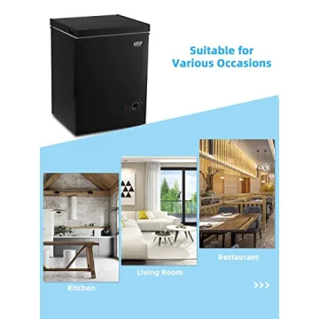 Compact 3.5 Cu.Ft Mini Chest Freezer with 7 Gears