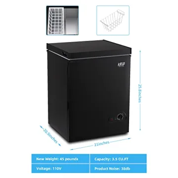 Compact 3.5 Cu.Ft Mini Chest Freezer with 7 Gears