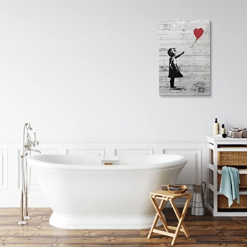 Banksy Canvas Wall Art - Girl With Red Balloon, Ready to Hang