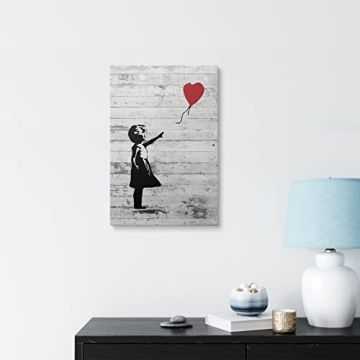 Banksy Canvas Wall Art - Girl With Red Balloon, Ready to Hang