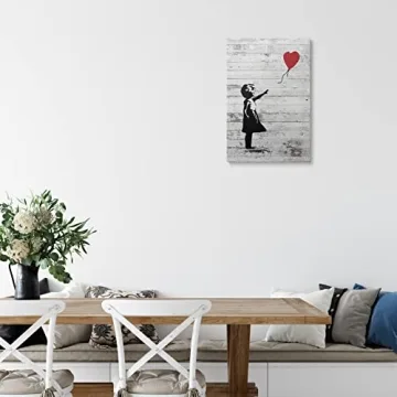 Banksy Canvas Wall Art - Girl With Red Balloon, Ready to Hang