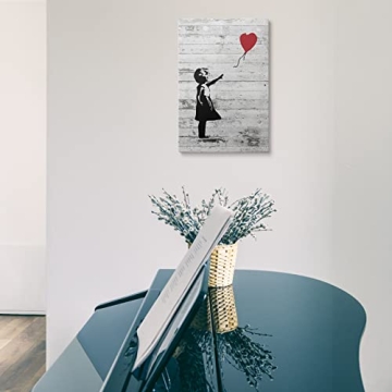 Banksy Canvas Wall Art - Girl With Red Balloon, Ready to Hang