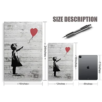 Banksy Canvas Wall Art - Girl With Red Balloon, Ready to Hang
