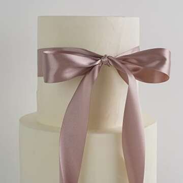 MEEDEE Dusty Rose Satin Double Sided Ribbon 1.5 Inch 50 Yards