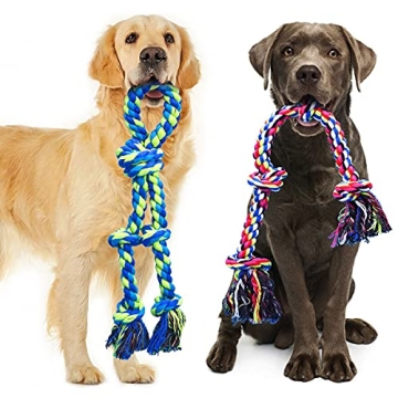 Durable Feeko Dog Rope Toys for Large Chewers - 2 Pack