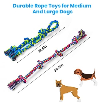 Durable Feeko Dog Rope Toys for Large Chewers - 2 Pack