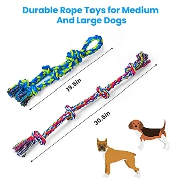 Durable Feeko Dog Rope Toys for Large Chewers - 2 Pack