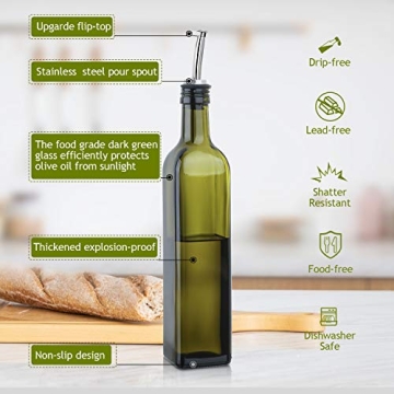 AOZITA 17oz Glass Olive Oil Dispenser - Stylish and Functional