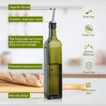AOZITA 17oz Glass Olive Oil Dispenser - Stylish and Functional
