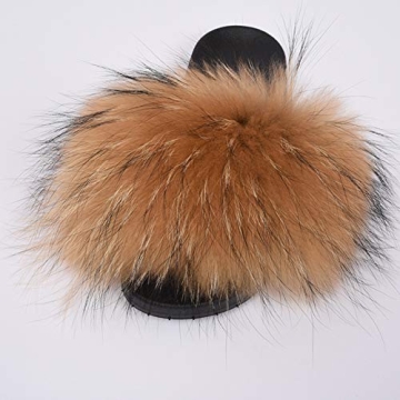 Luxury Fox Fur Slippers for Women - Comfortable & Stylish