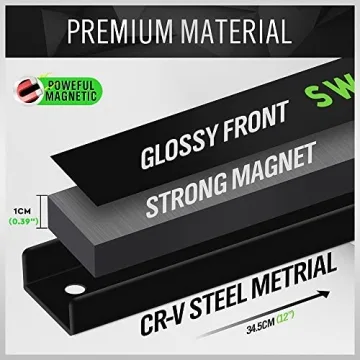 SWANLAKE 12" Magnetic Tool Holder Strips for Garage Use